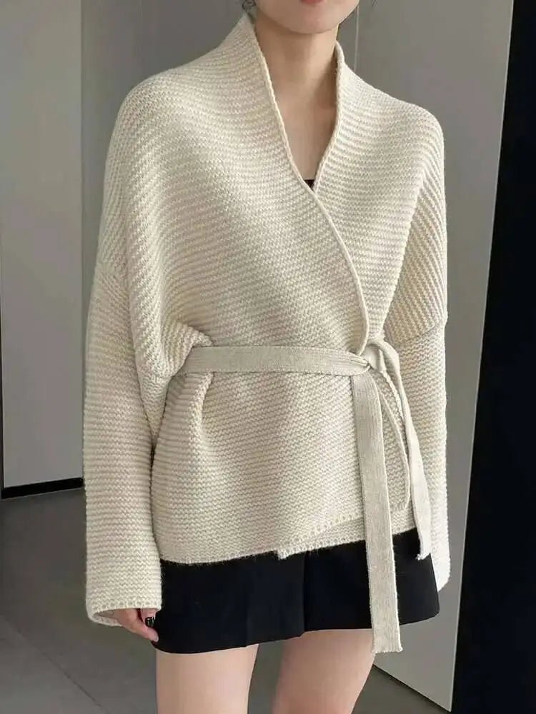 Abigail strikket cardigan med belte