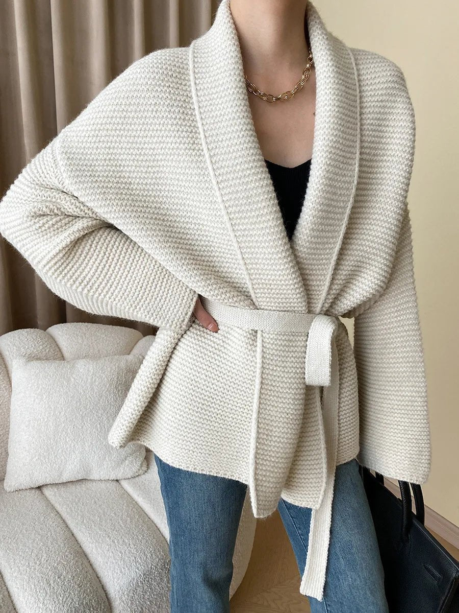 Abigail strikket cardigan med belte
