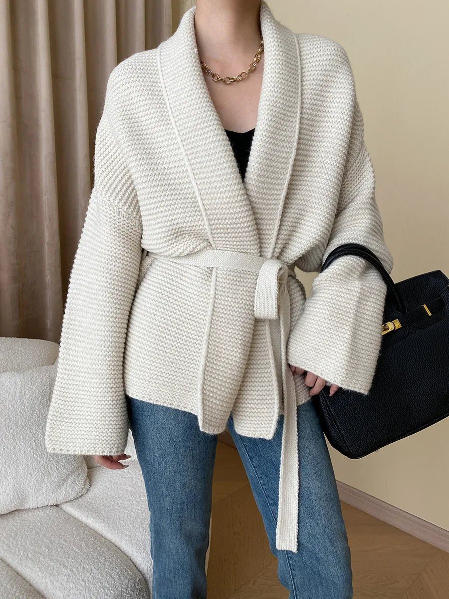 Abigail strikket cardigan med belte
