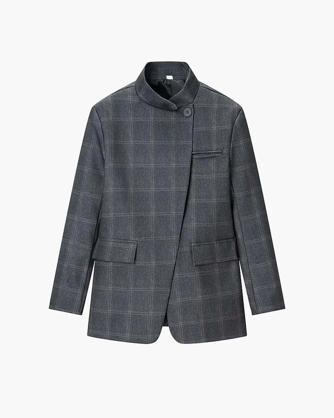 Aerona rutete blazer med ståkrage