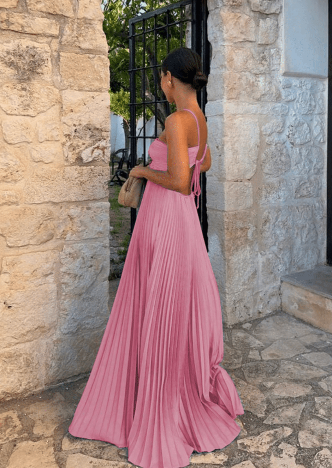 Aisen maxikjole i krøllet chiffon