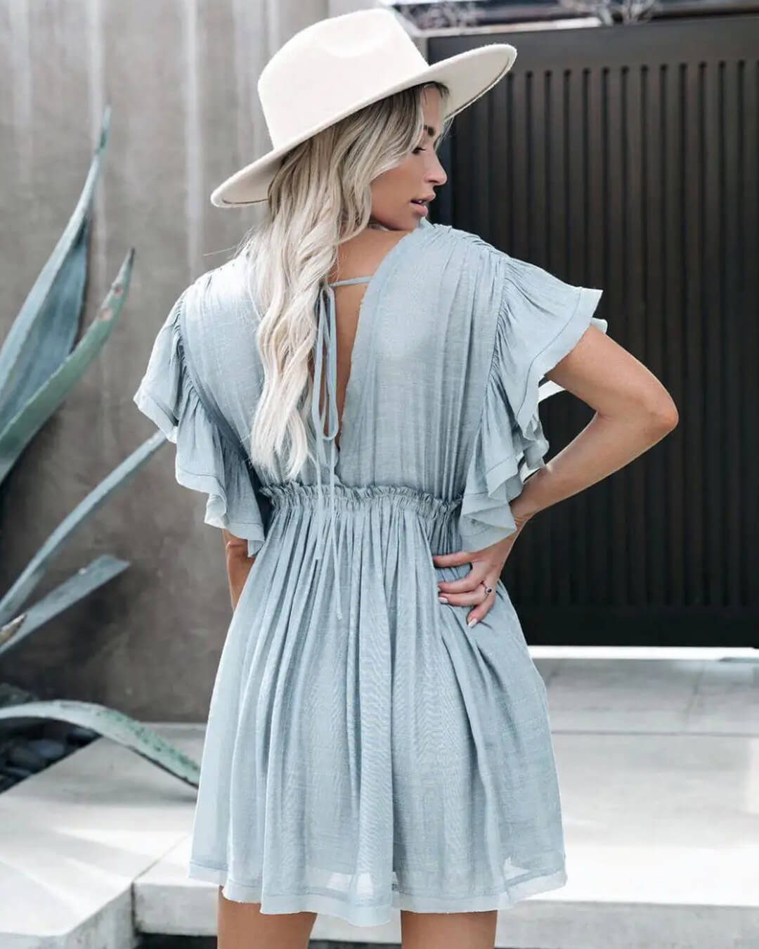 Anabelle boho-minikjole i babydoll-stil