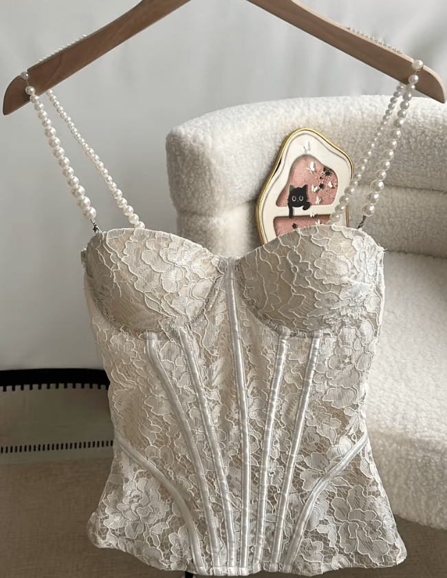 Aneyla Lace Sheer Bustier Cami Top