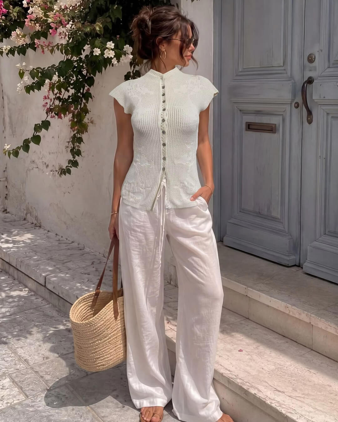 Anne strikket cardigan-topp