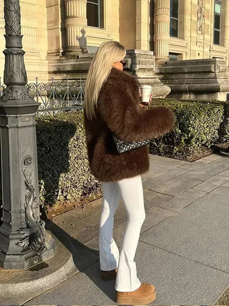 Audrey jakke i imitert pels