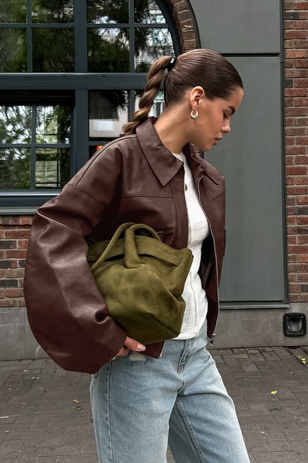 Azara vintagejakke i imitert skinn