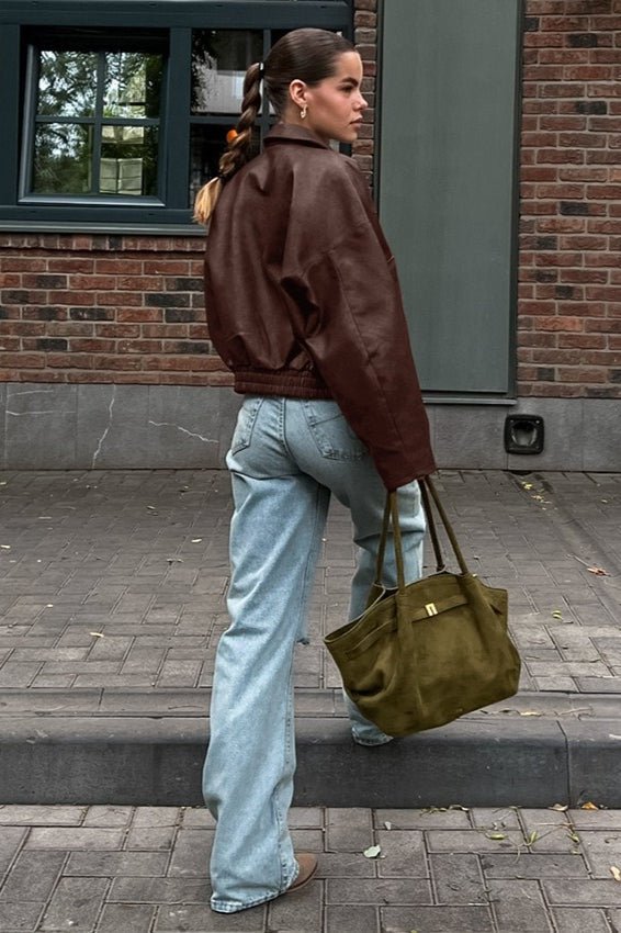 Azara vintagejakke i imitert skinn
