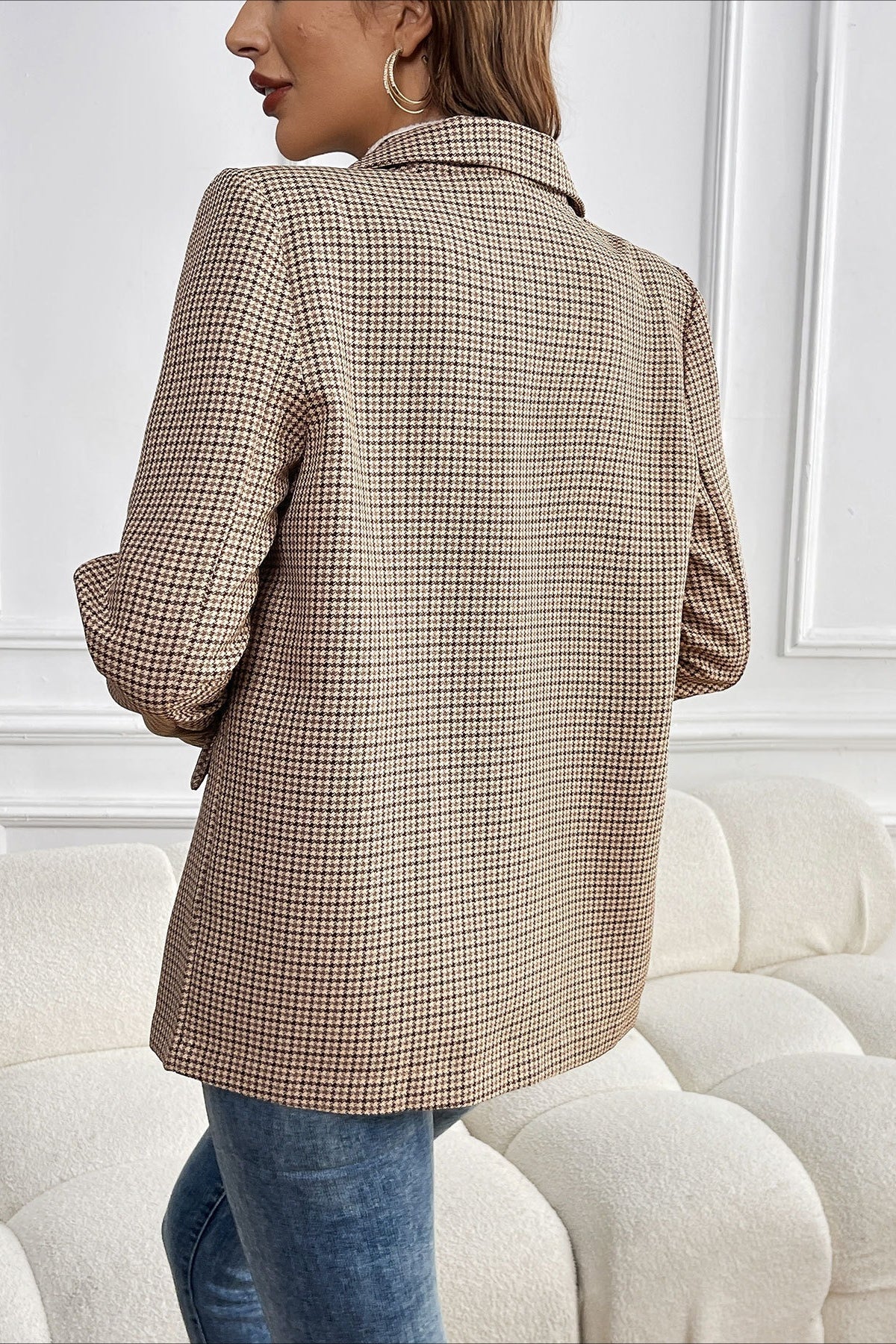 Beatrice vintageblazer med hundetannmønster