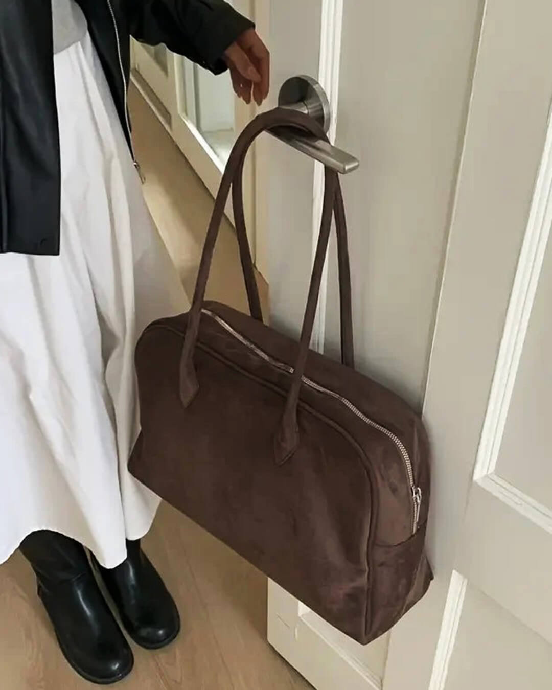 Beatrice vintage laptopveske i semsket kunstskinn