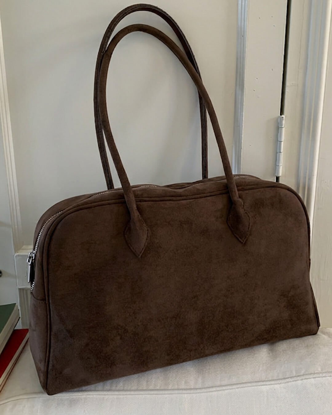 Beatrice vintage laptopveske i semsket kunstskinn