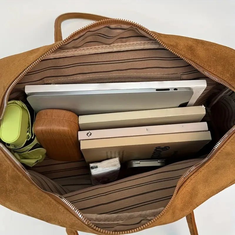 Beatrice vintage laptopveske i semsket kunstskinn