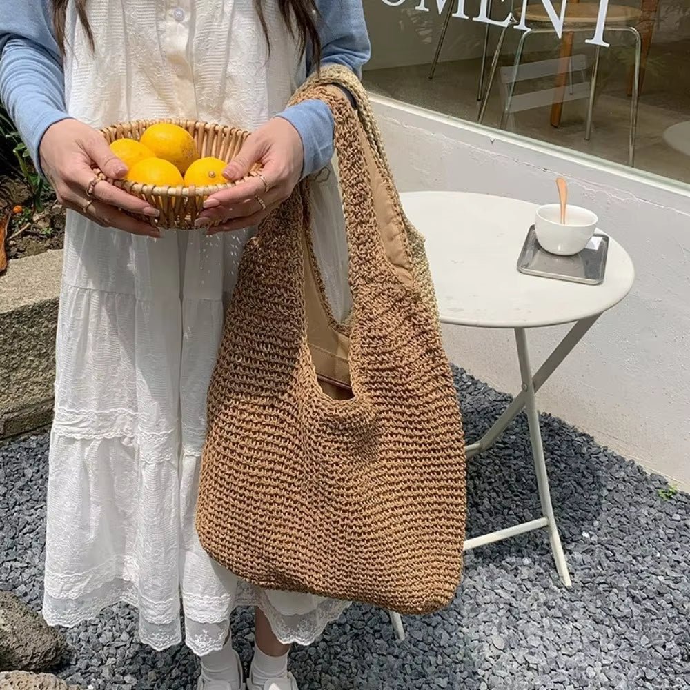 Beatrice Woven Rattan Tote Bag