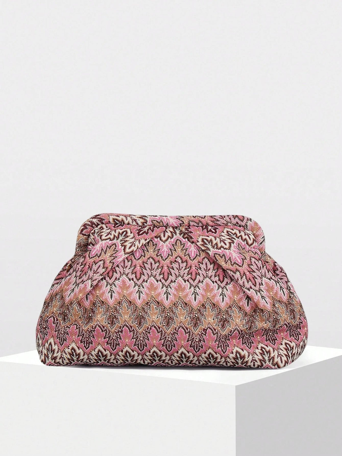 Beatriz plissert clutchveske i jacquard