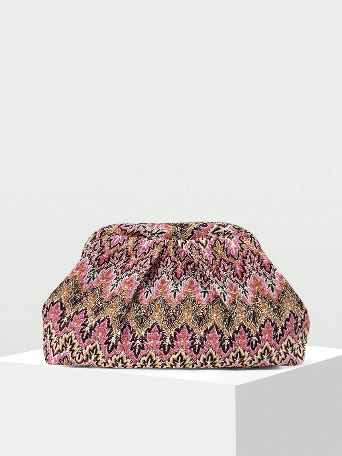 Beatriz plissert clutchveske i jacquard