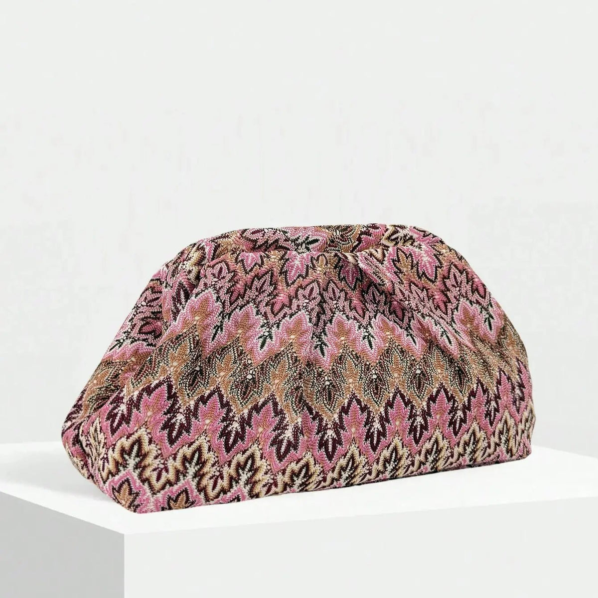 Beatriz plissert clutchveske i jacquard