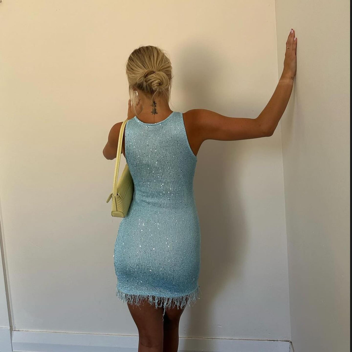 Bianca minikjole med dusker