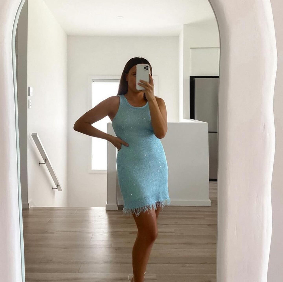 Bianca minikjole med dusker