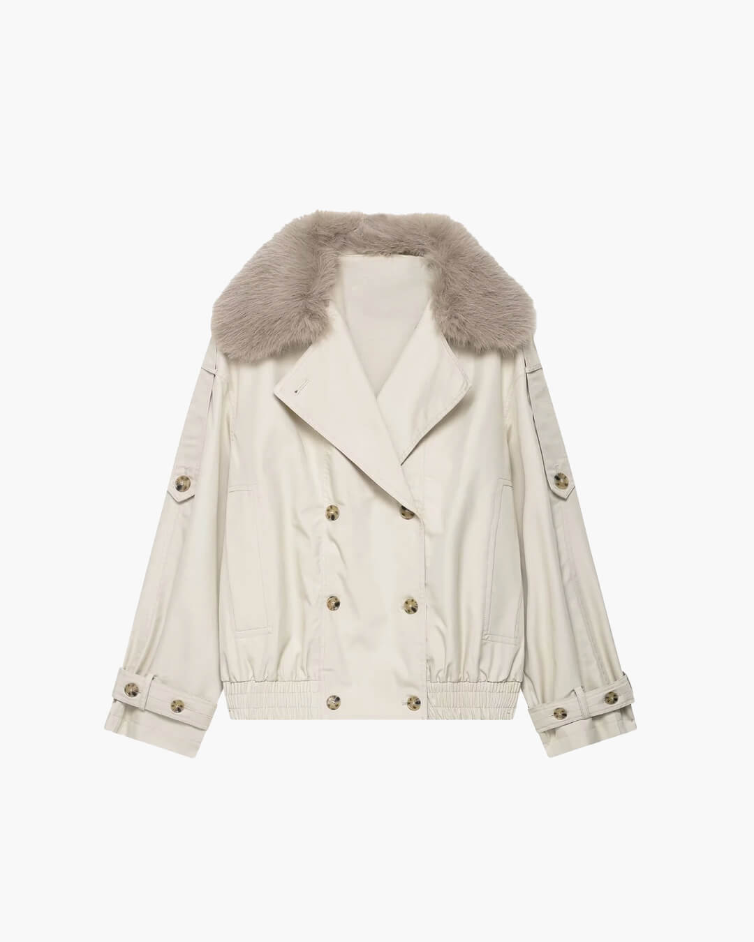 Camille trenchcoat med fuskepels