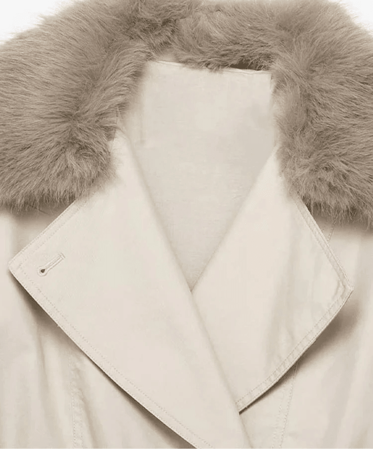 Camille trenchcoat med fuskepels