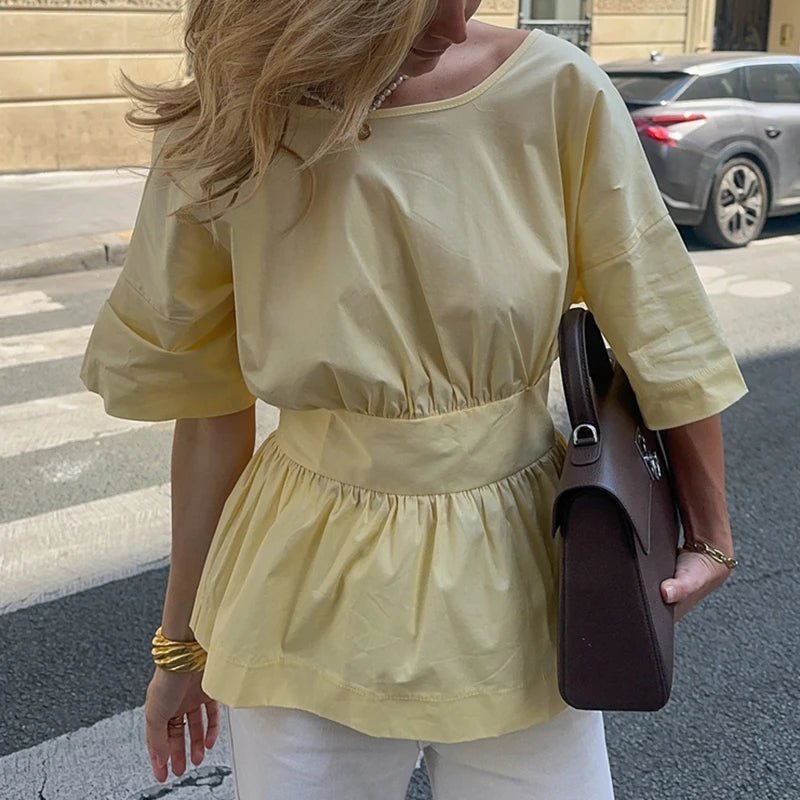 Cecile Ruffled Backless Blouse