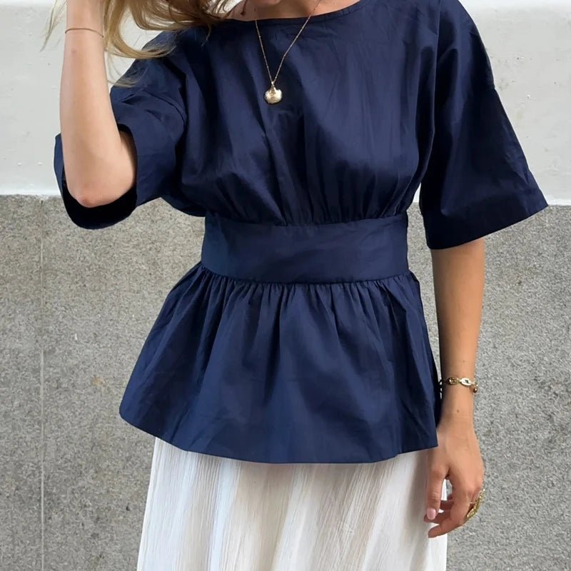 Cecile Ruffled Backless Blouse