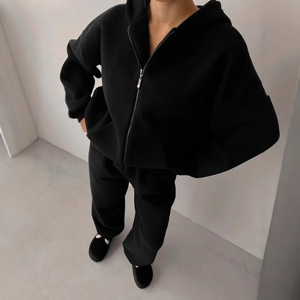 Cecilia oversized hettegenser- og joggebuksesett i 2 deler