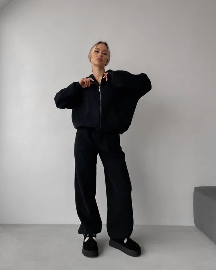 Cecilia oversized hettegenser- og joggebuksesett i 2 deler