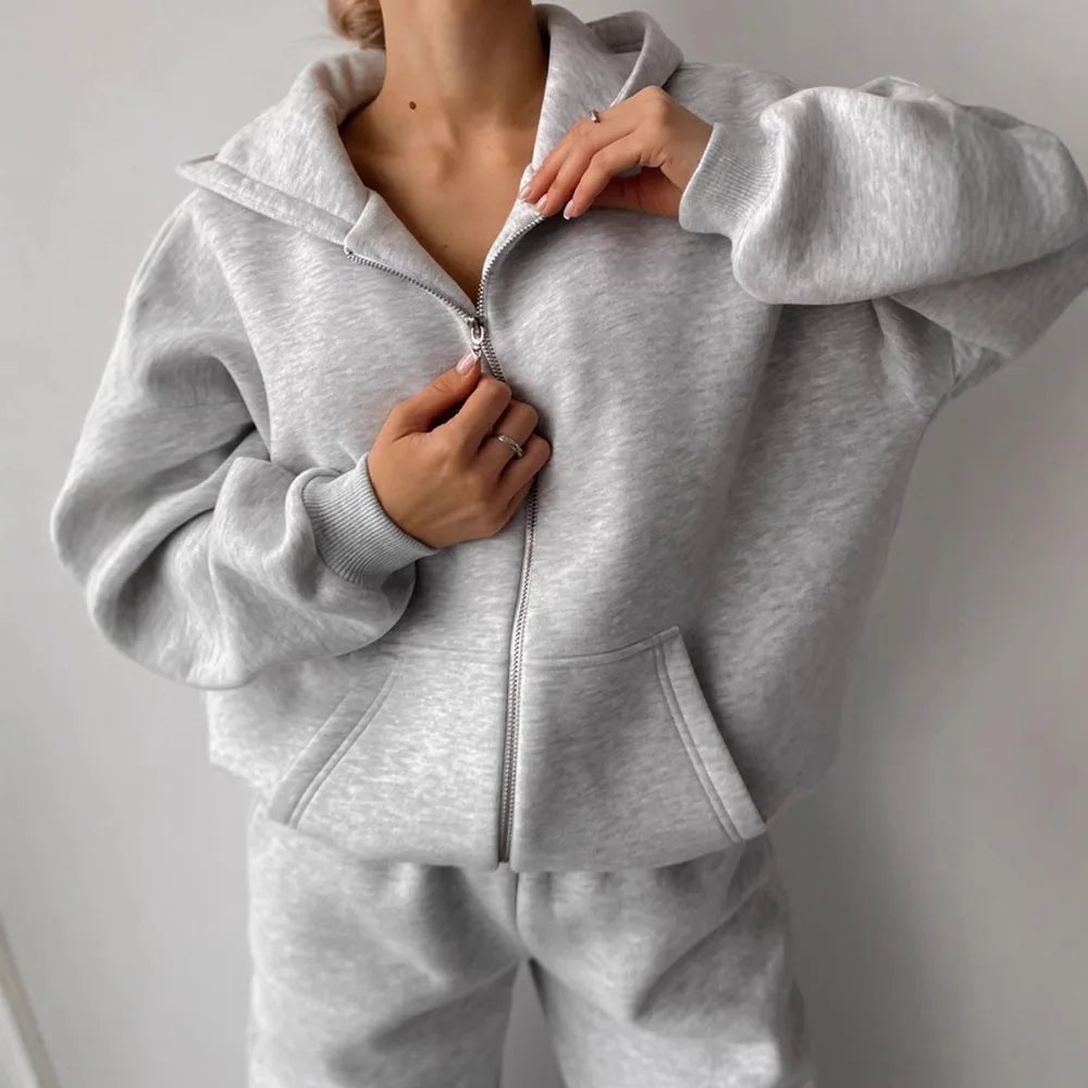 Cecilia oversized hettegenser- og joggebuksesett i 2 deler