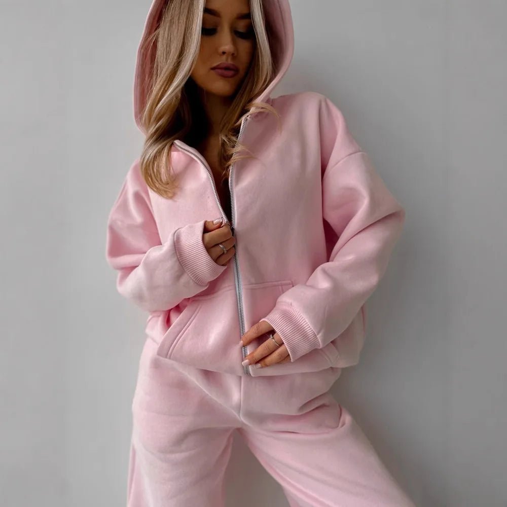 Cecilia oversized hettegenser- og joggebuksesett i 2 deler
