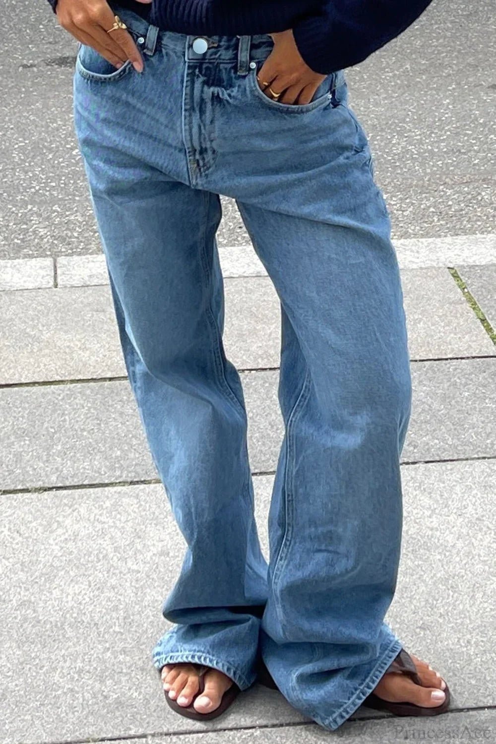 Charlize jeans med stjernemønster og fargeblokker
