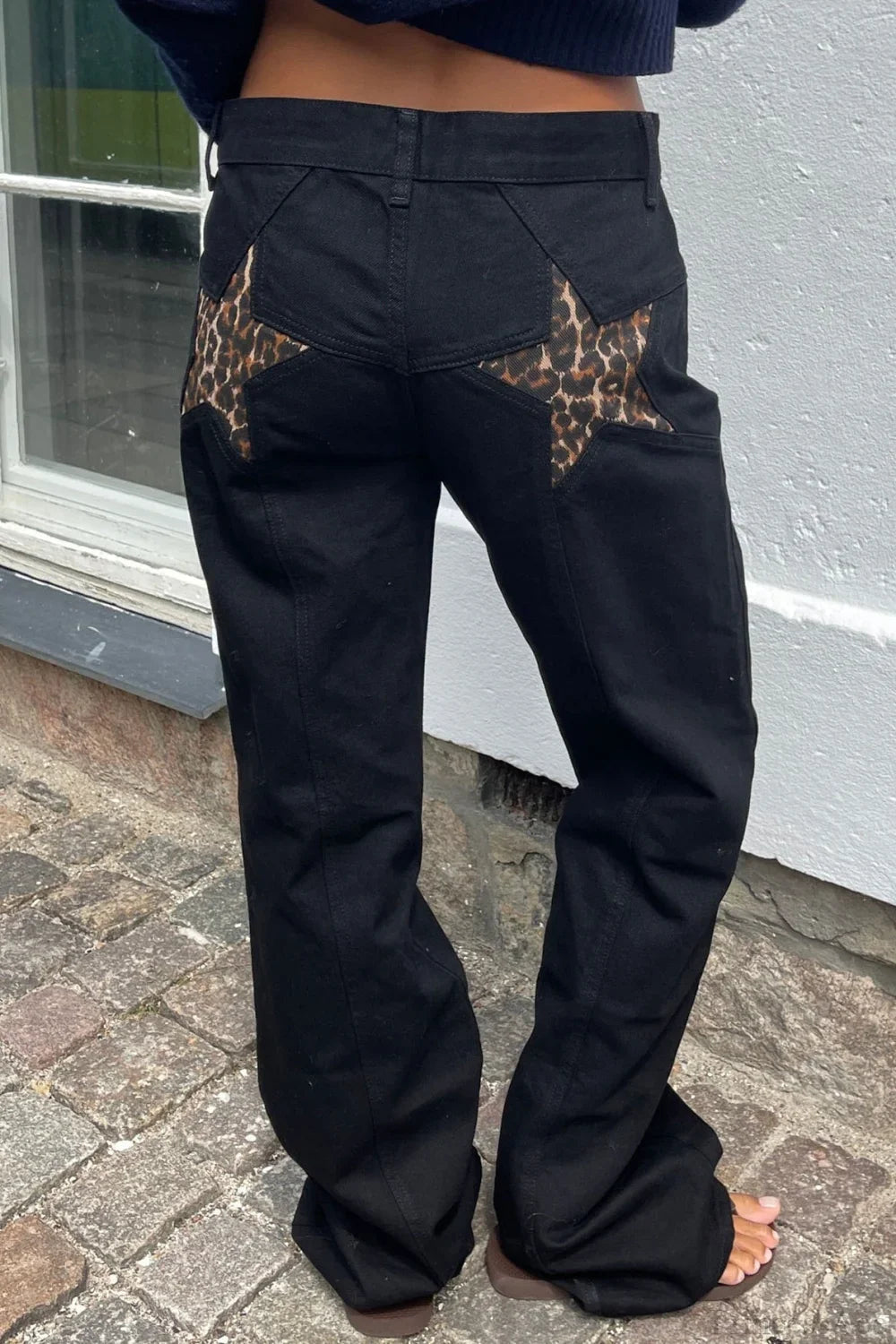 Charlize jeans med stjernemønster og fargeblokker