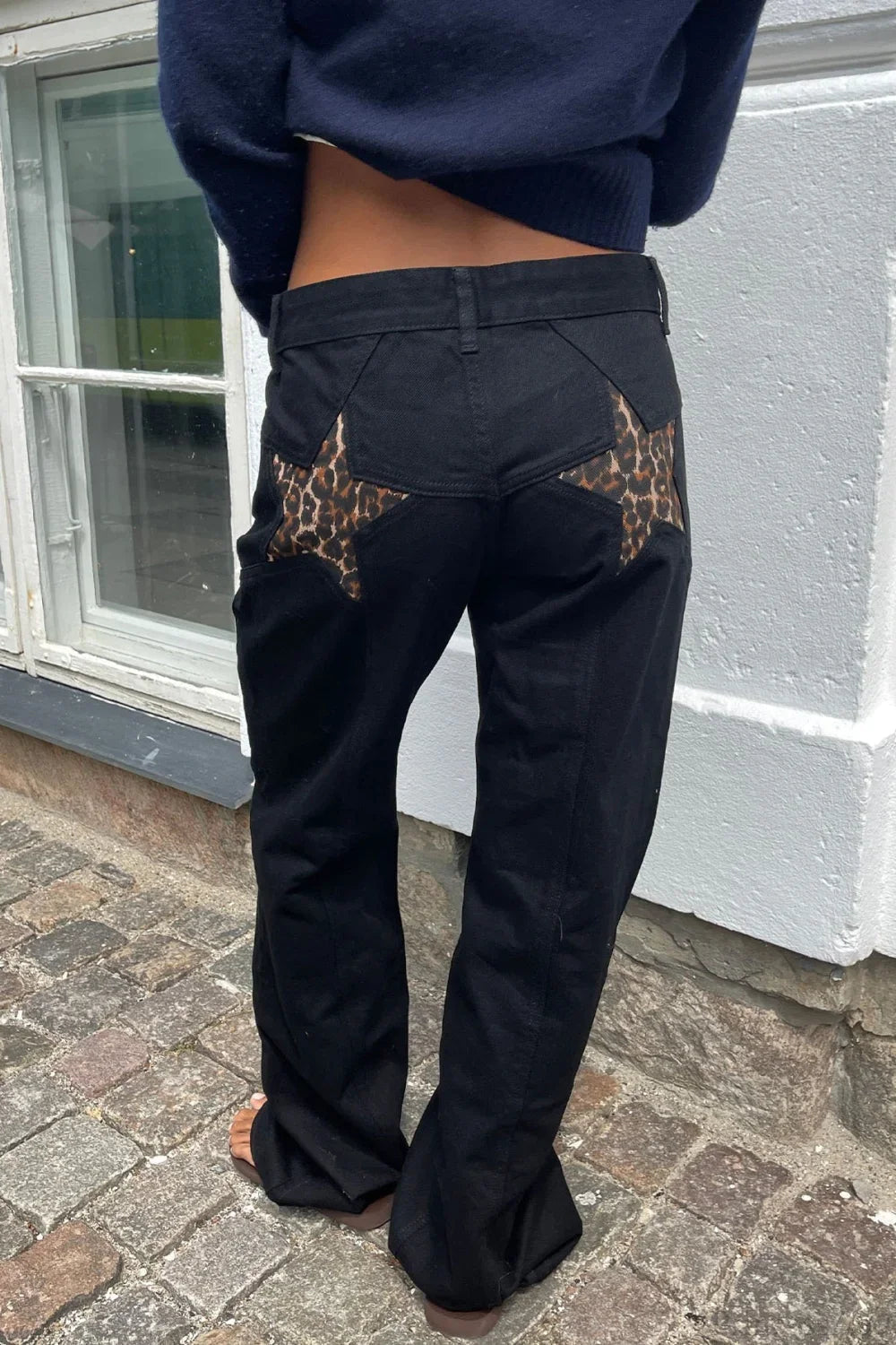 Charlize jeans med stjernemønster og fargeblokker
