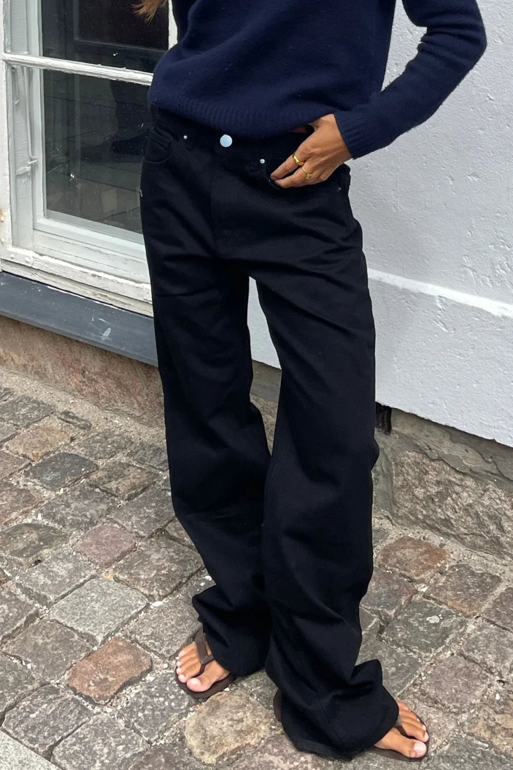 Charlize jeans med stjernemønster og fargeblokker