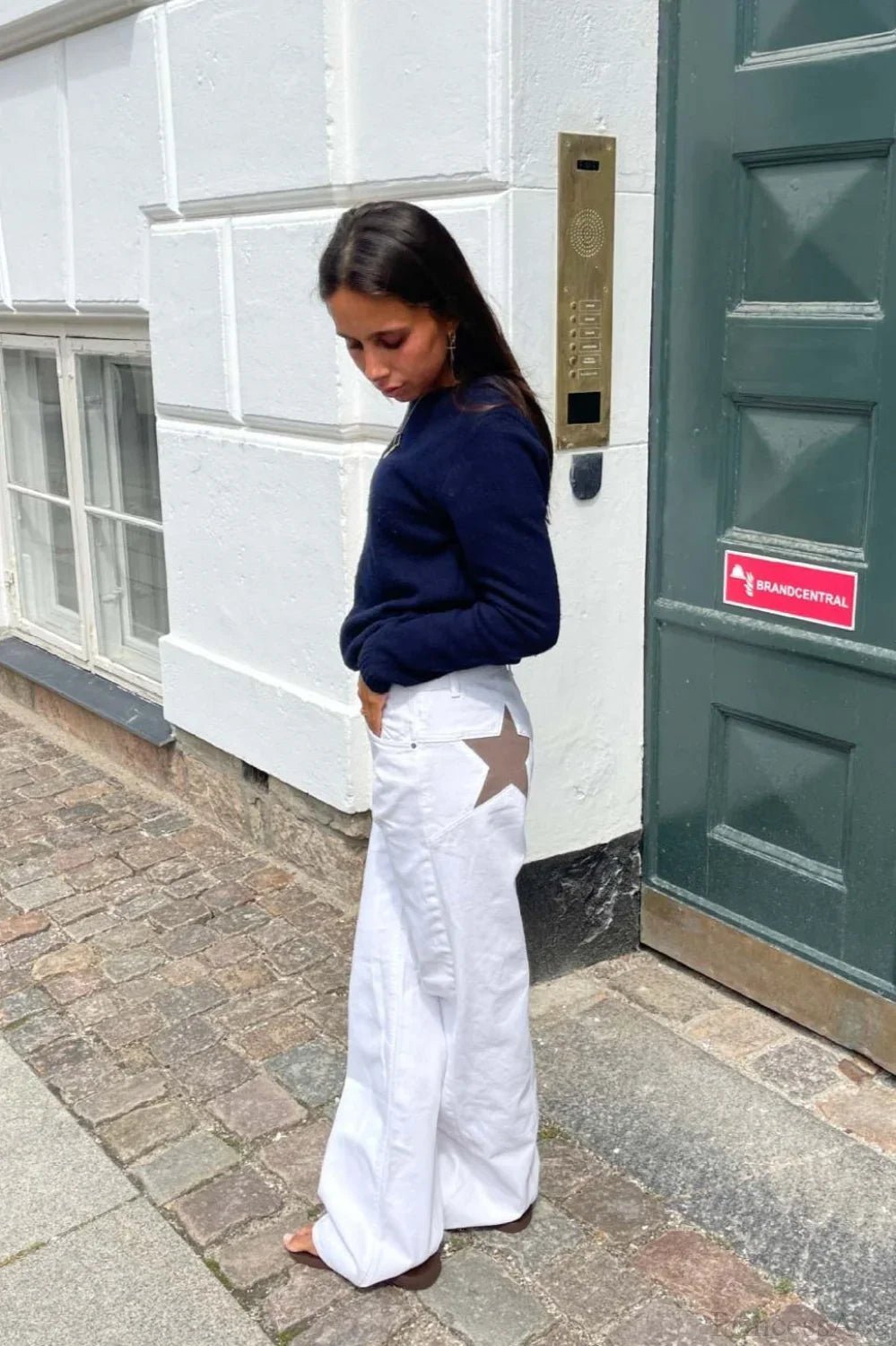 Charlize jeans med stjernemønster og fargeblokker