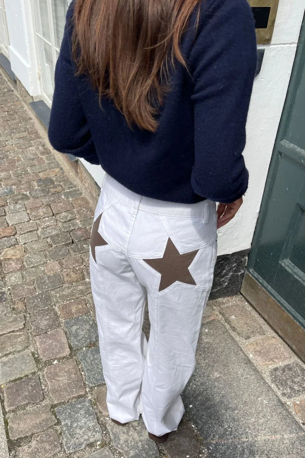 Charlize jeans med stjernemønster og fargeblokker