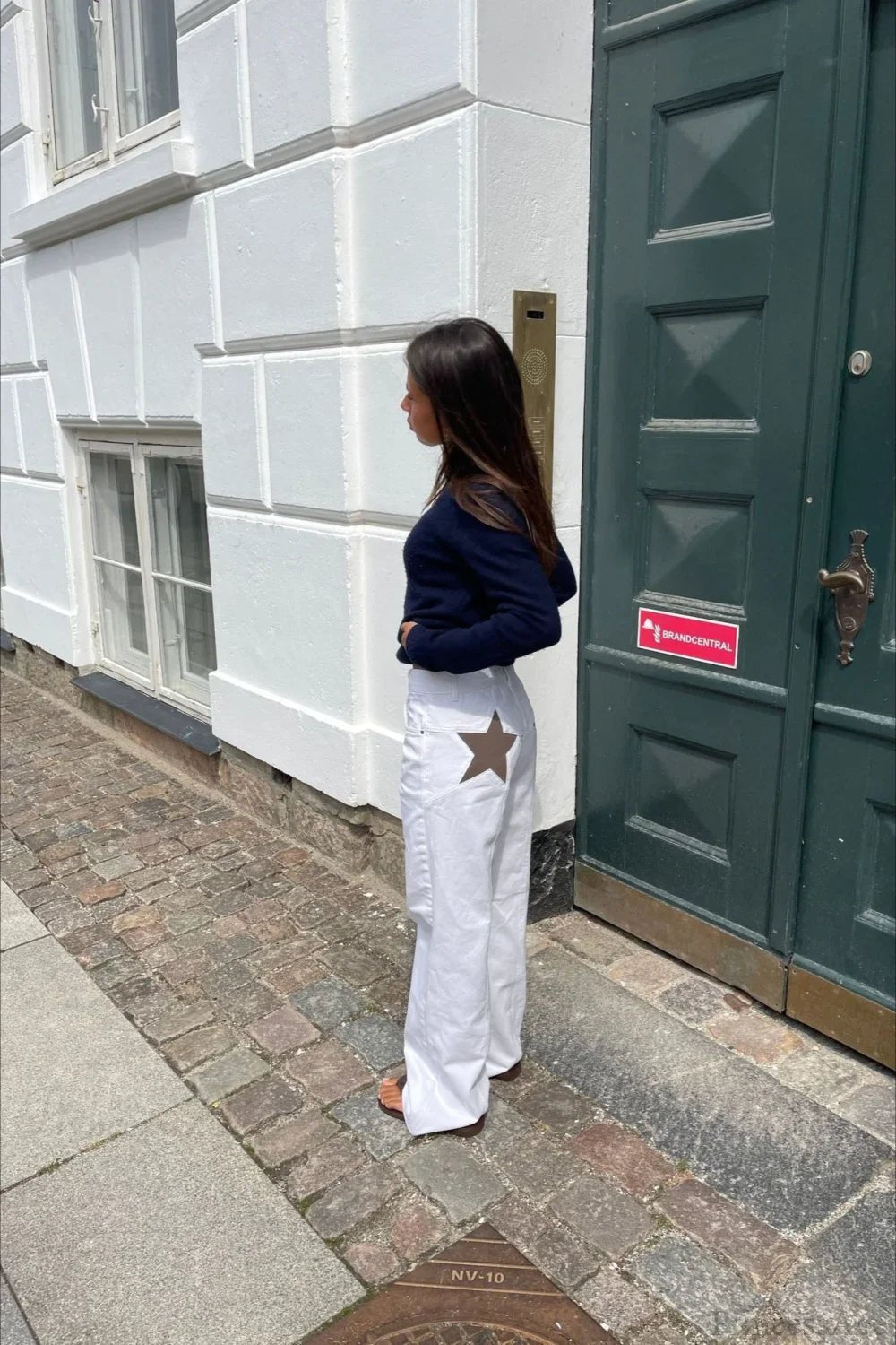 Charlize jeans med stjernemønster og fargeblokker