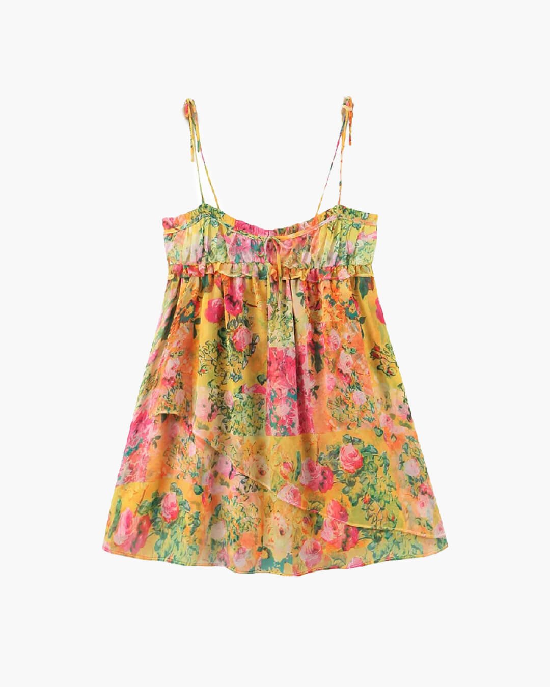 Clara flerfarget blomstret minikjole