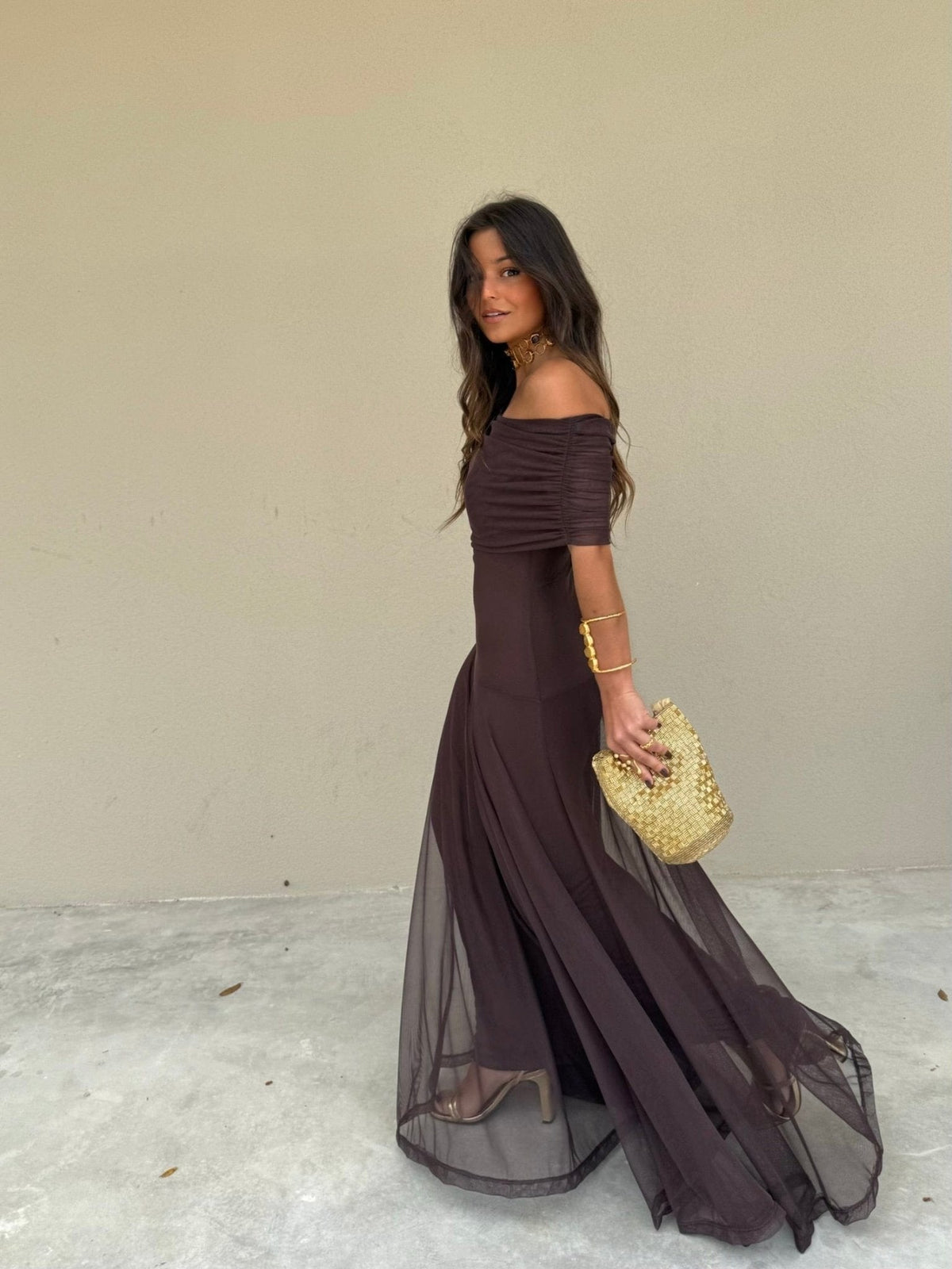 Daniella mesh maxikjole