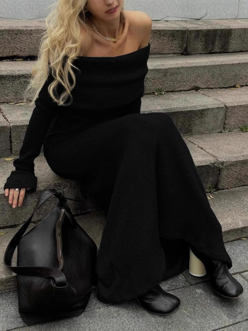 Danika lang strikket kjole med genserfasong