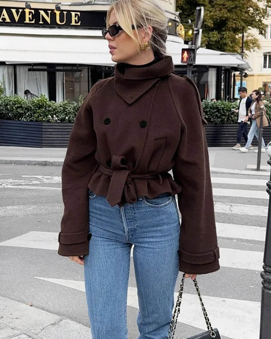 Debbie kort trenchcoat med ståkrage