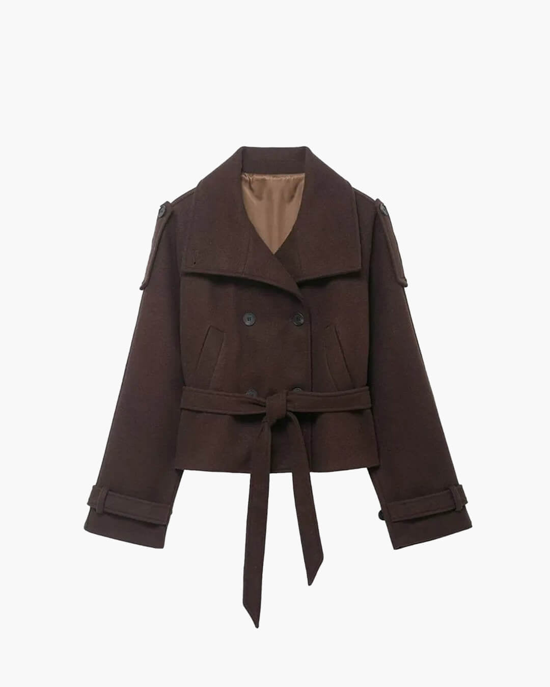 Debbie kort trenchcoat med ståkrage