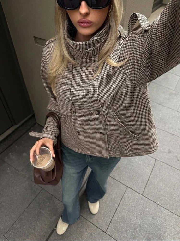 Denise Houndstooth Plaid Jacket