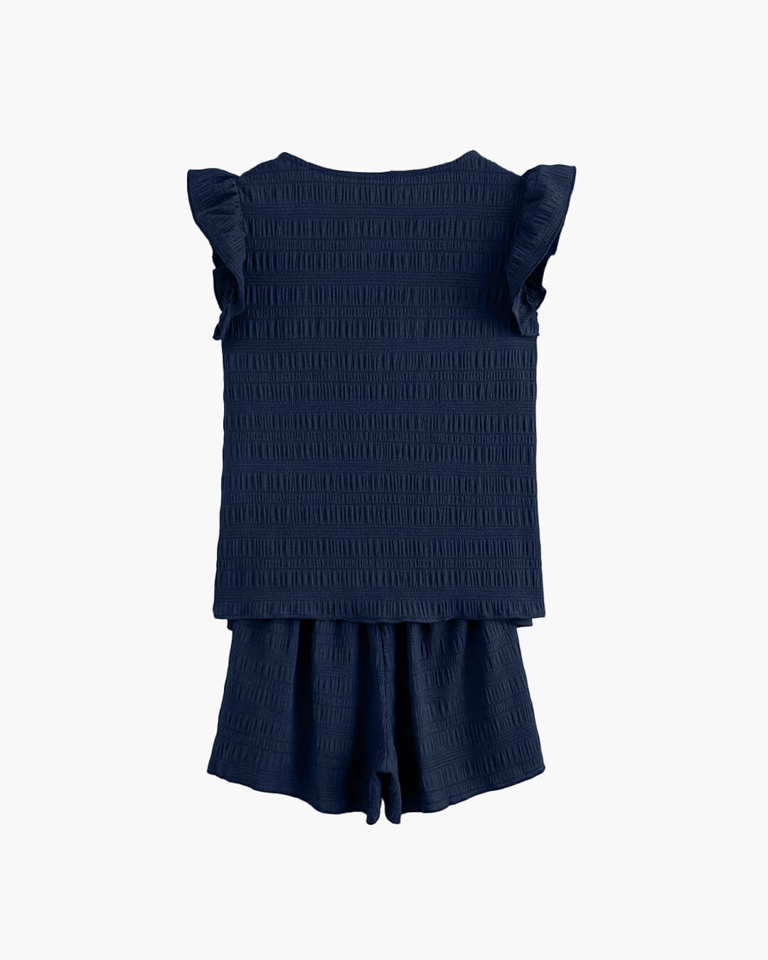 Emily teksturert bluse- og shortssett