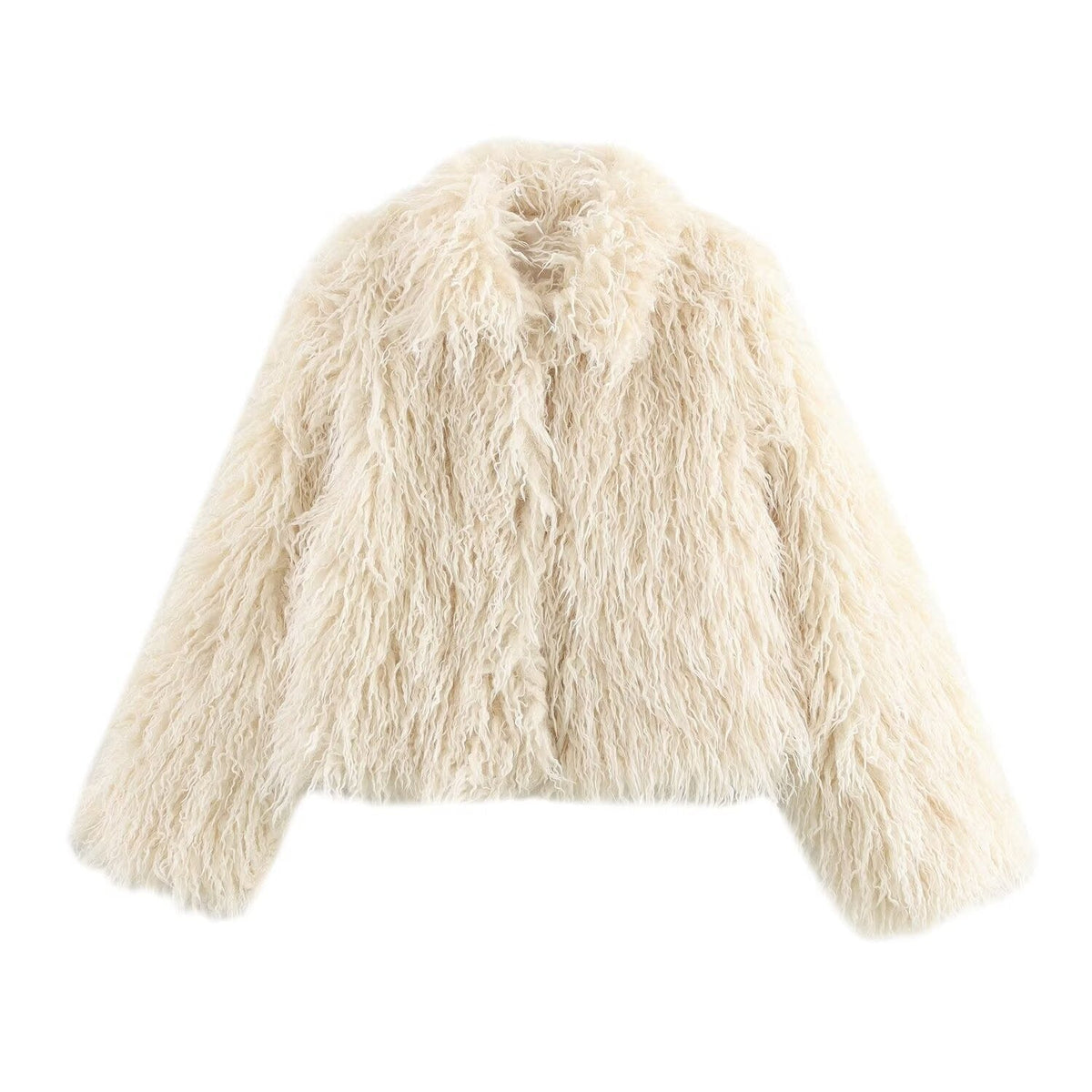 Fluffy jakke i fuskepels