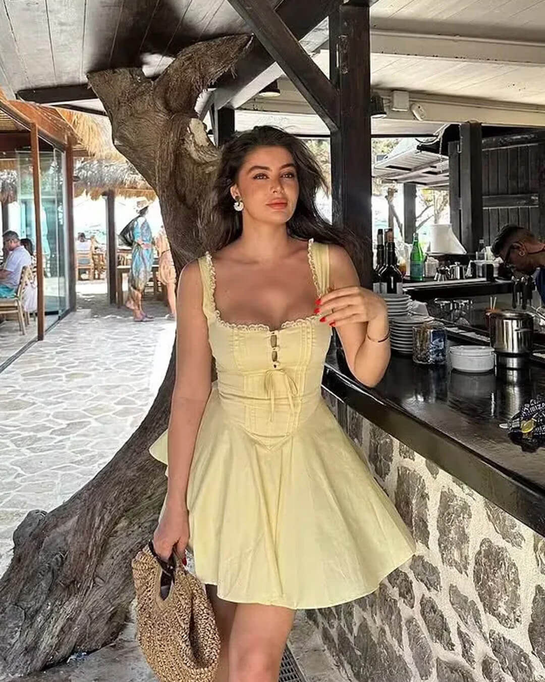 Francine ermeløs minikjole