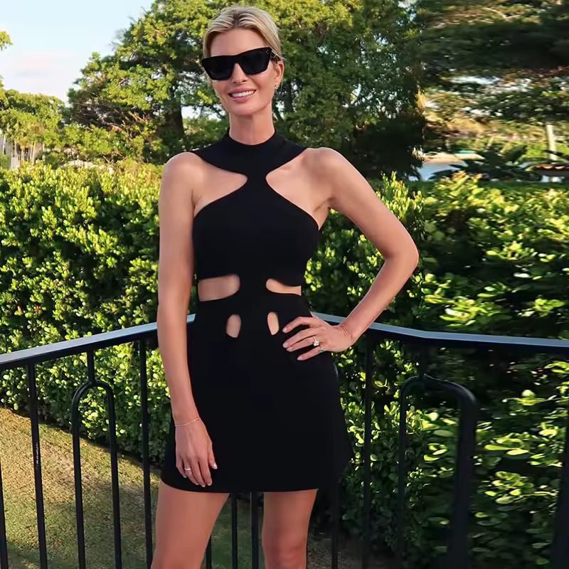 Gisele halterneck-minikjole med bare skuldre