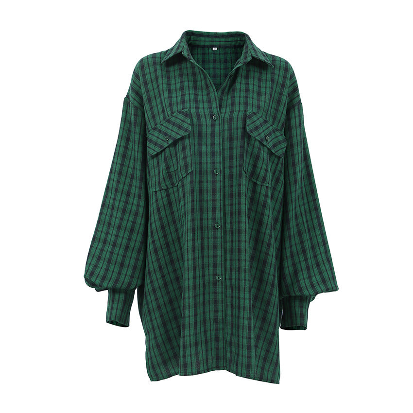 Kasia oversized rutete skjorte