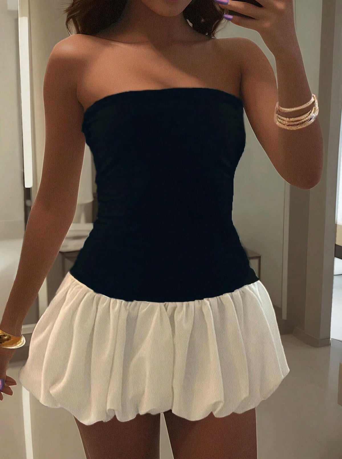 Hailey stroppeløs minikjole