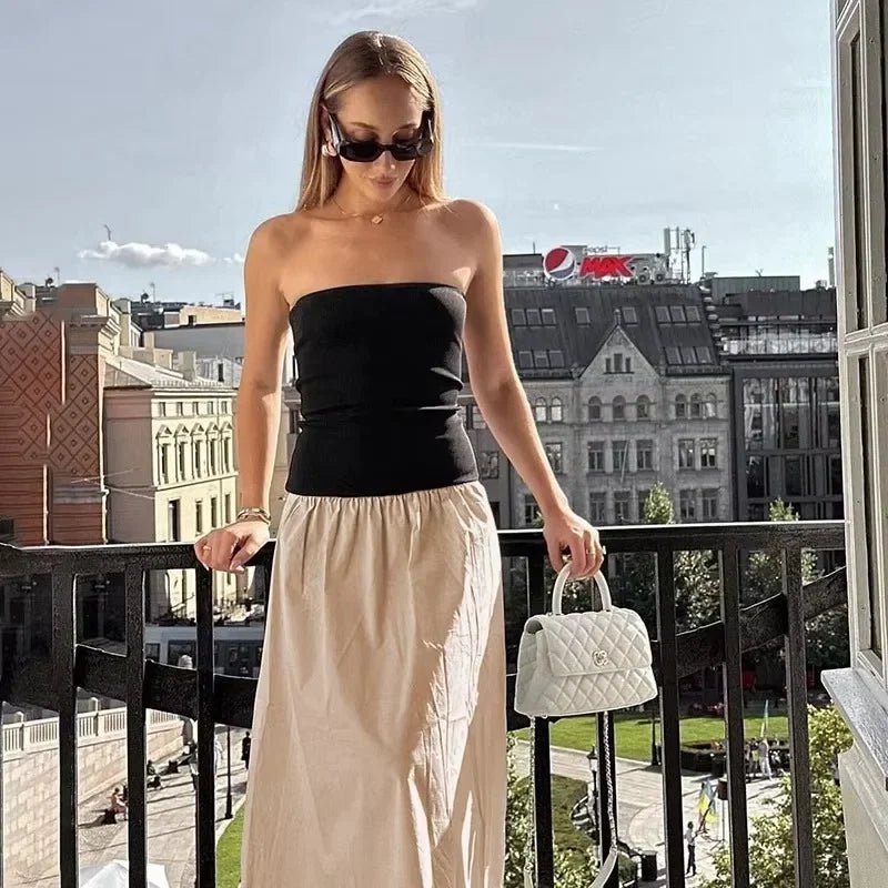 Hannah kontrastfarget maxikjole med heder