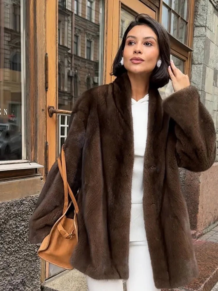 Hazel jakke i fuskepels med belte